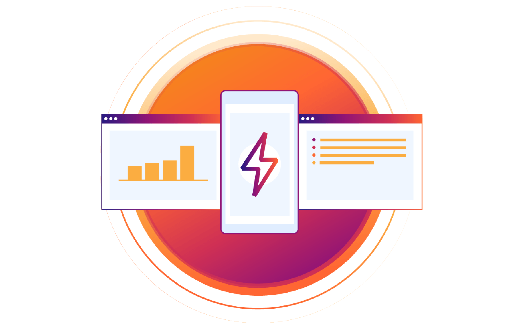 Mobile phone lightning bolt hero