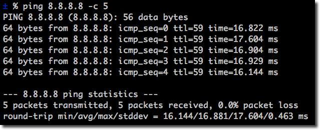 Esempio di RTT ping